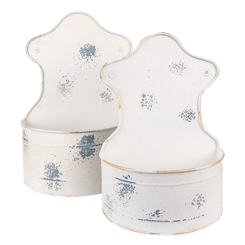 clayre & eef 6Y4766 Planthouder 26x14x37 /23x12x32 cm Beige IJzer Hangpot