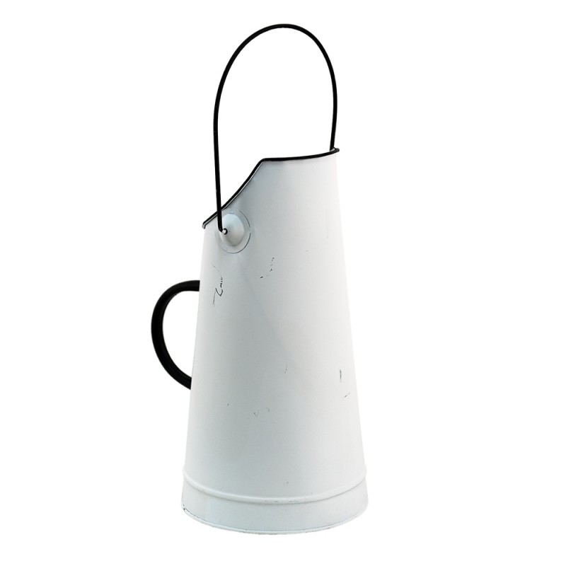 Clayre & Eef 6Y4777 Decoratie Kolenkit Ø 15x30 Cm Wit Metaal Emmer