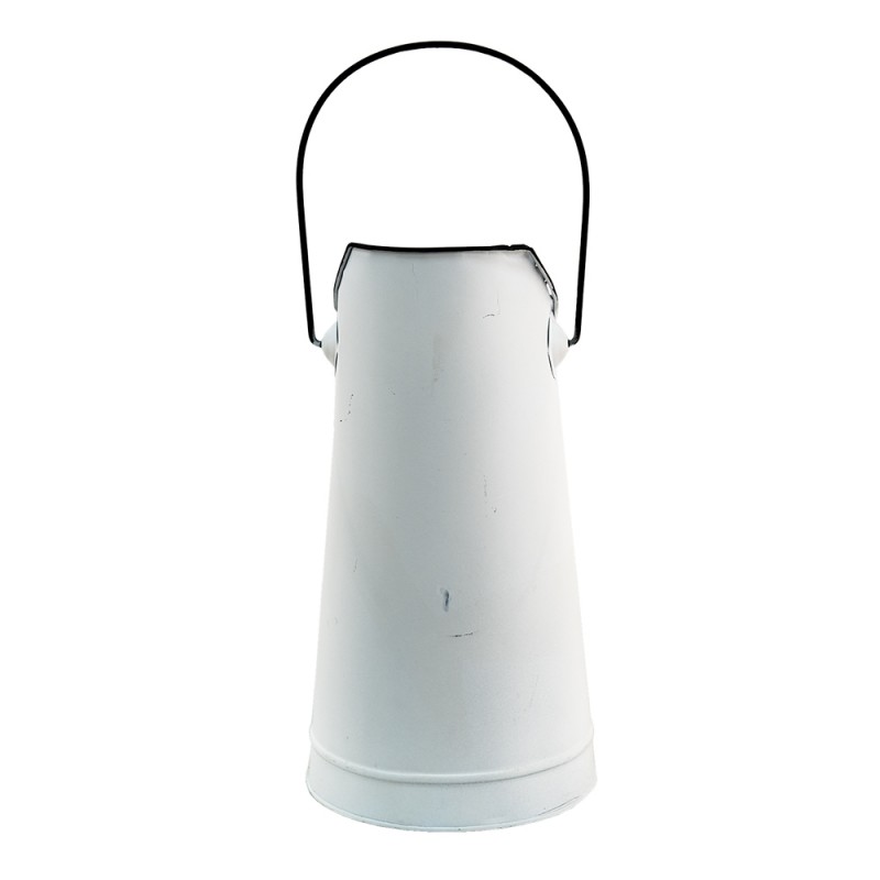 Clayre & Eef 6Y4777 Decoratie Kolenkit Ø 15x30 Cm Wit Metaal Emmer