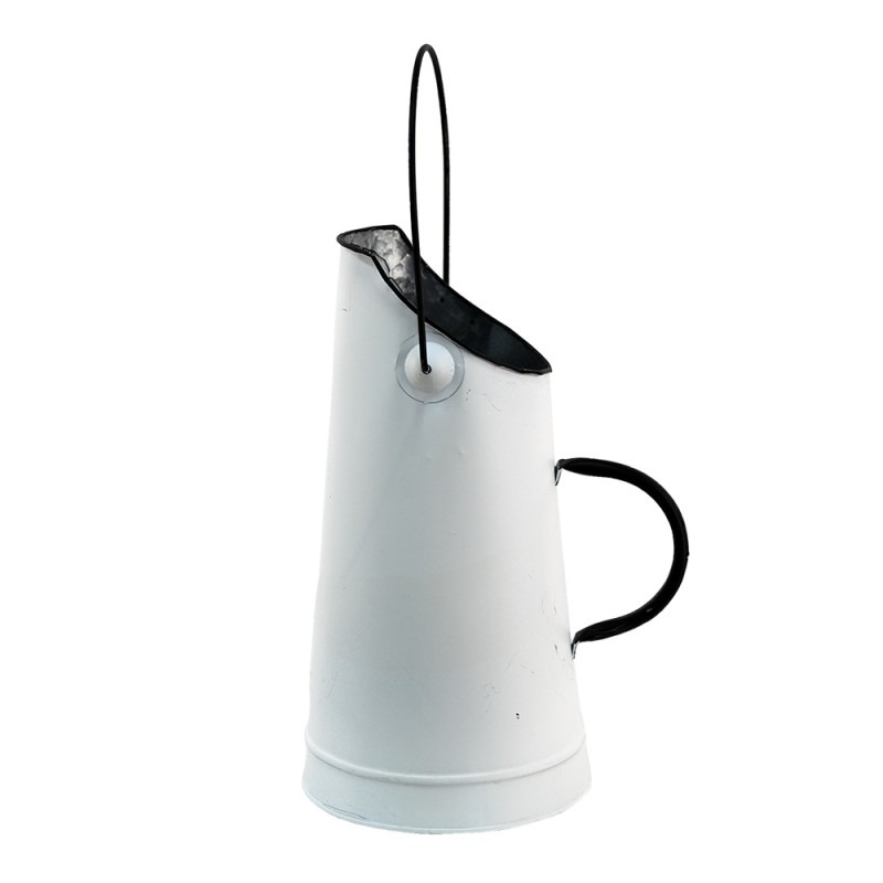 Clayre & Eef 6Y4777 Decoratie Kolenkit Ø 15x30 Cm Wit Metaal Emmer