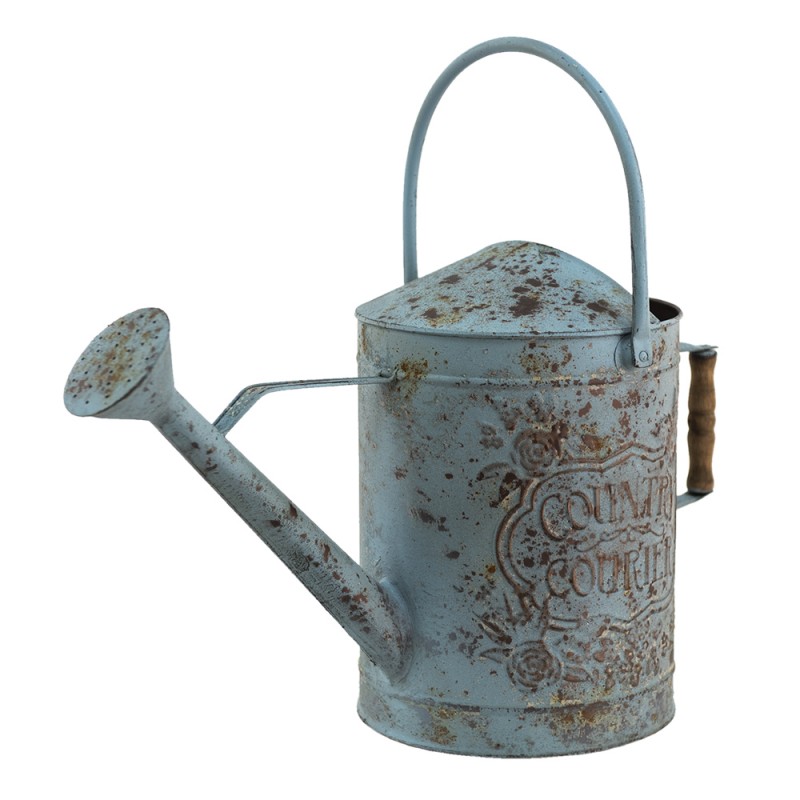 Clayre & Eef 6Y4792 Decoratie Gieter 50x21x44 Cm Blauw Bruin Metaal Plantengieter