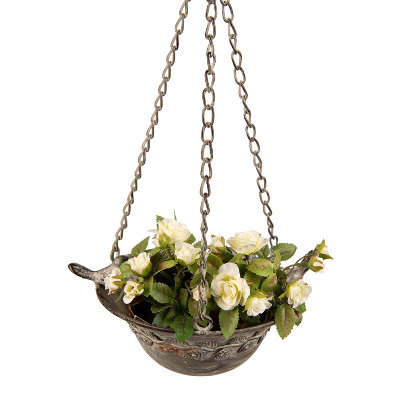 Clayre & Eef 6Y4833 Planthouder 23x17x46 Cm Groen IJzer Decoratie Plantenhouder