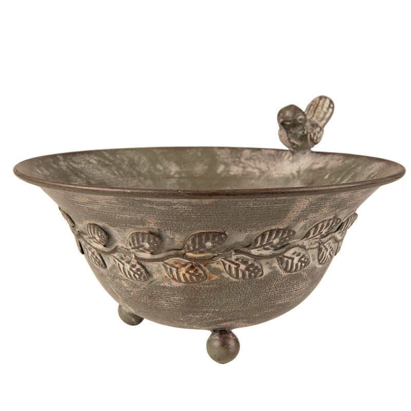 Clayre & Eef 6Y4834 Vogelvoederbak 20x17x12 Cm Grijs Bruin IJzer