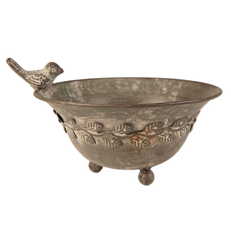 clayre & eef 6Y4834 Vogelvoederbak 20x17x12 cm Grijs Bruin IJzer