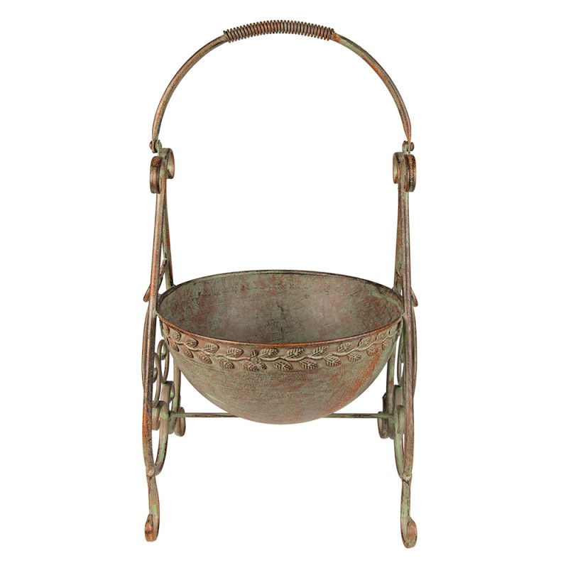 clayre & eef 6Y4842 Planthouder 26x27x49 cm Groen IJzer Decoratie Plantenhouder