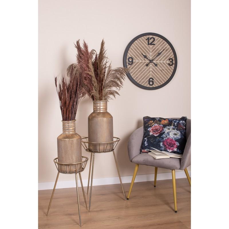 Clayre & Eef 6Y4973 Bijzettafel Set Van 2 42x38x58 Cm Goudkleurig Metaal Sidetable