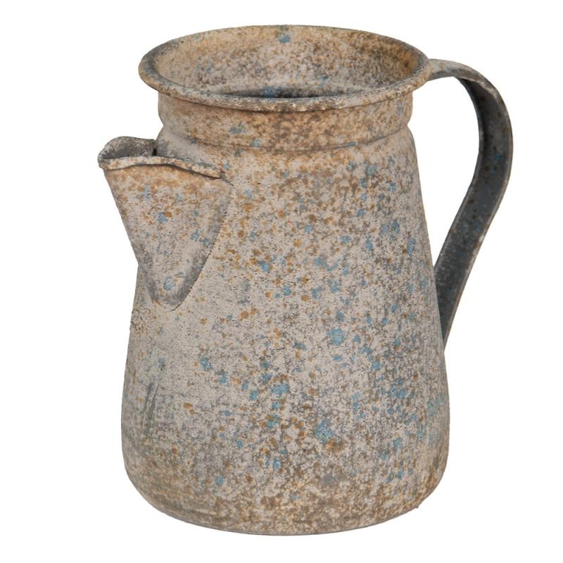 Clayre & Eef 6Y4994 Decoratie Kan 12x12x16 Cm Grijs Metaal Plantengieter