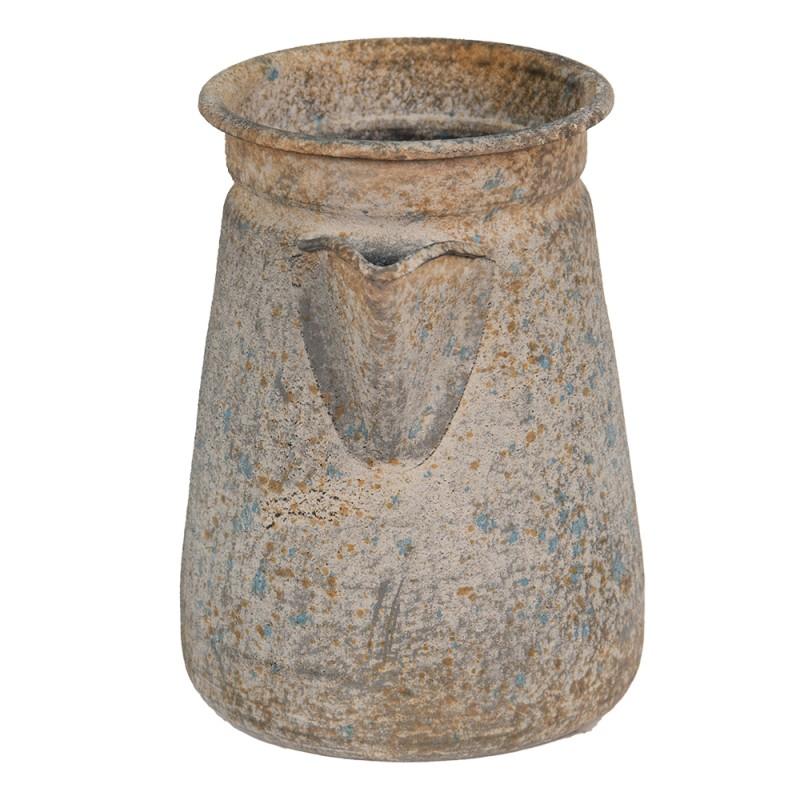 Clayre & Eef 6Y4994 Decoratie Kan 12x12x16 Cm Grijs Metaal Plantengieter