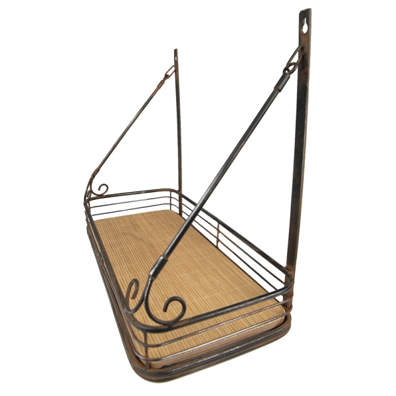 Clayre & Eef 6Y5026 Wandrek 42x20x36 Cm Zwart IJzer Muurrek