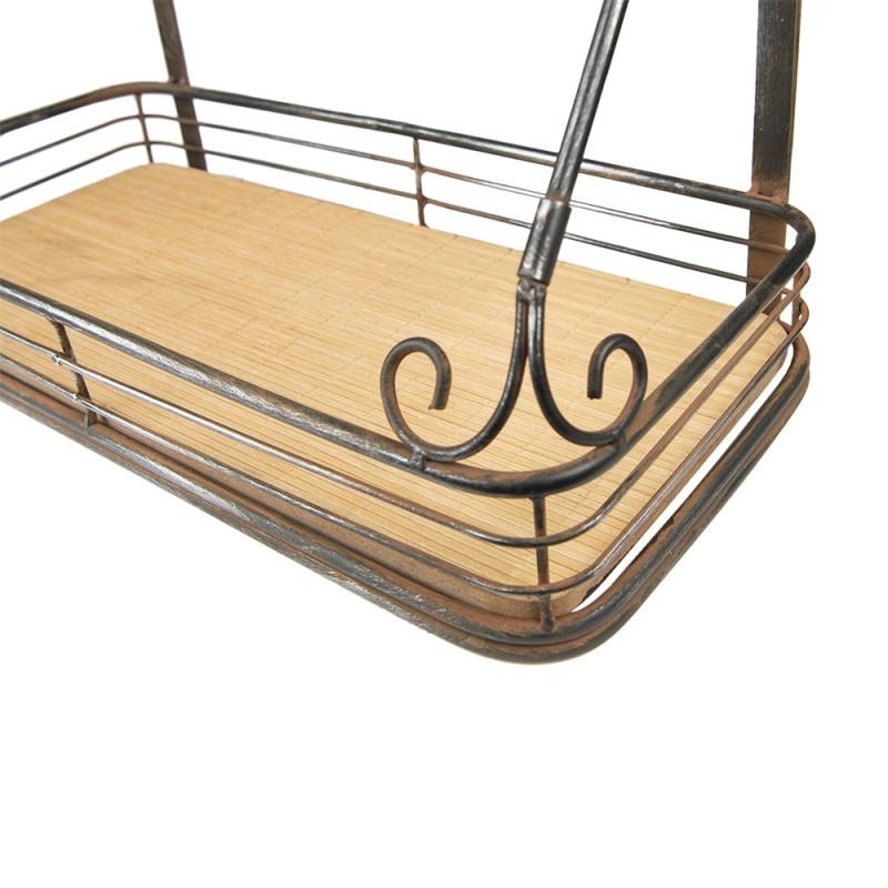 Clayre & Eef 6Y5026 Wandrek 42x20x36 Cm Zwart IJzer Muurrek