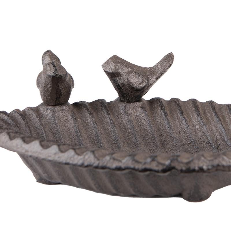 Clayre & Eef 6Y5286 Vogelvoederbak Blad 19x10x5 Cm Bruin IJzer