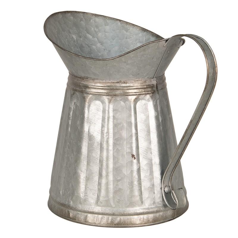 Clayre & Eef 6Y5406 Decoratie Kan 29 Cm Grijs Metaal Waterkan