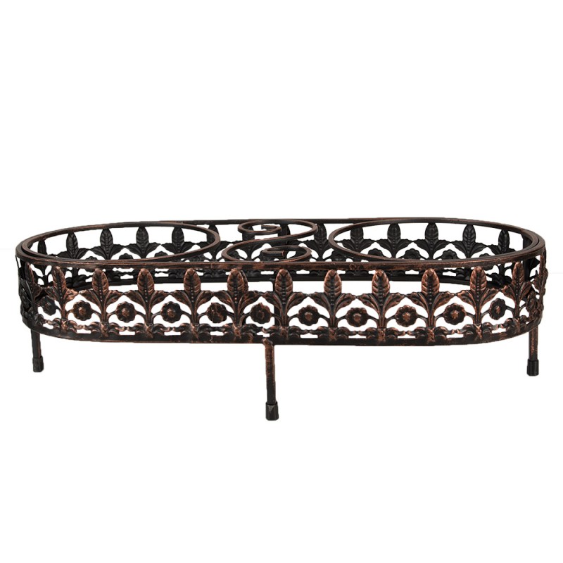 Clayre & Eef 6Y5430 Voerbak Hond 2x500 Ml Bruin Metaal Voerbak Kat