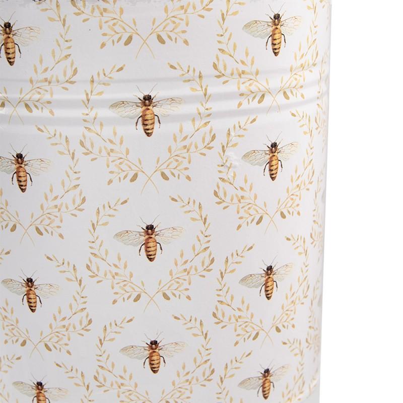 Clayre & Eef 6Y5517 Decoratie Gieter 33x12x32 Cm Wit Metaal Bijen