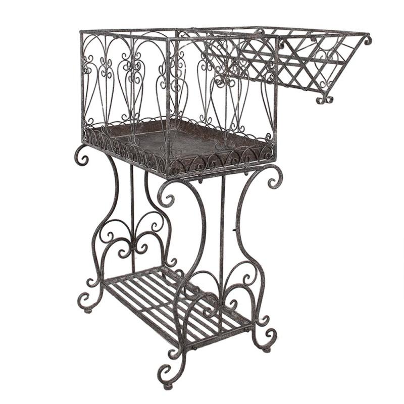 Clayre & Eef 6Y5551 Planthouder 48x36x102 Cm Bruin Metaal Plantenstandaard