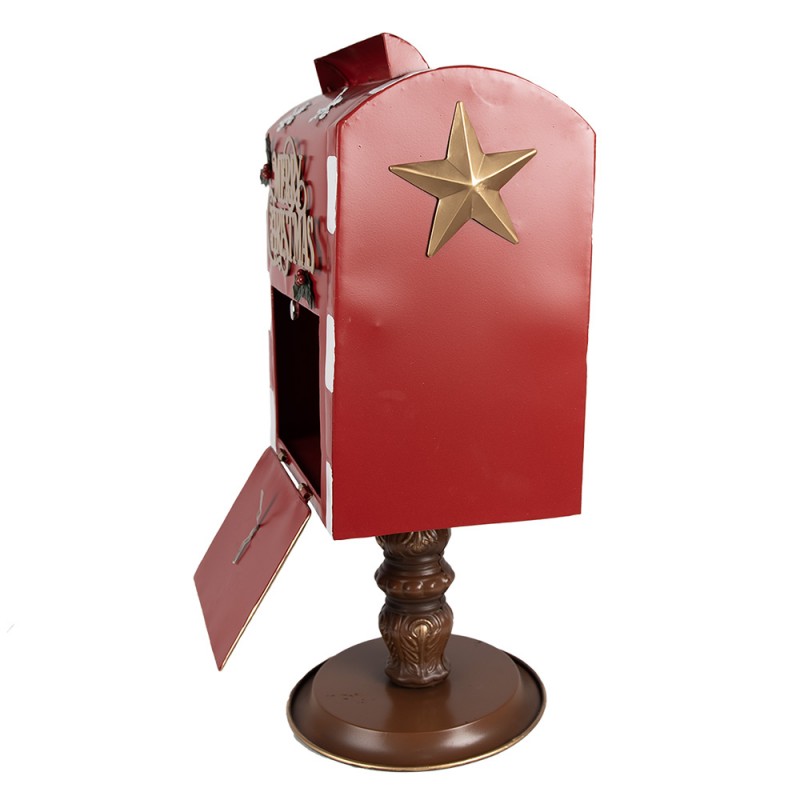 Clayre & Eef 6Y5633 Kerstdecoratie Brievenbus 27x22x51 Cm Rood Metaal