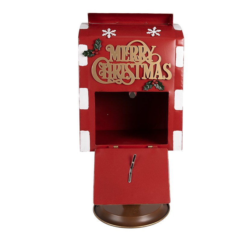 Clayre & Eef 6Y5633 Kerstdecoratie Brievenbus 27x22x51 Cm Rood Metaal
