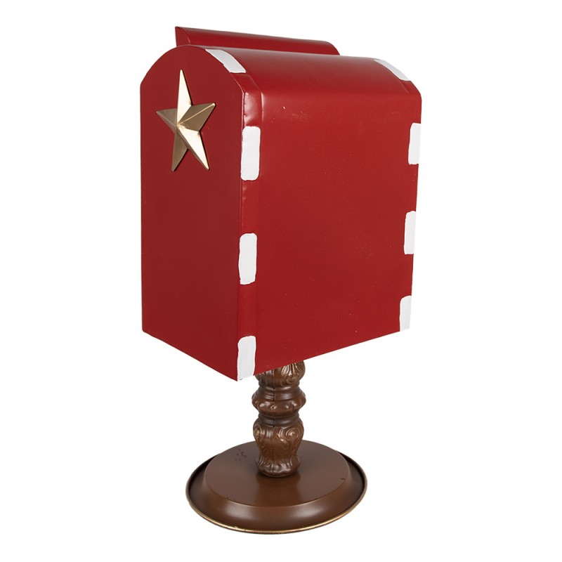 Clayre & Eef 6Y5633 Kerstdecoratie Brievenbus 27x22x51 Cm Rood Metaal