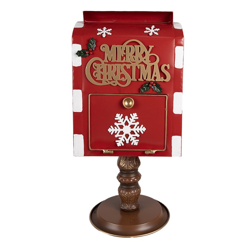 clayre & eef 6Y5633 Kerstdecoratie Brievenbus 27x22x51 cm Rood Metaal