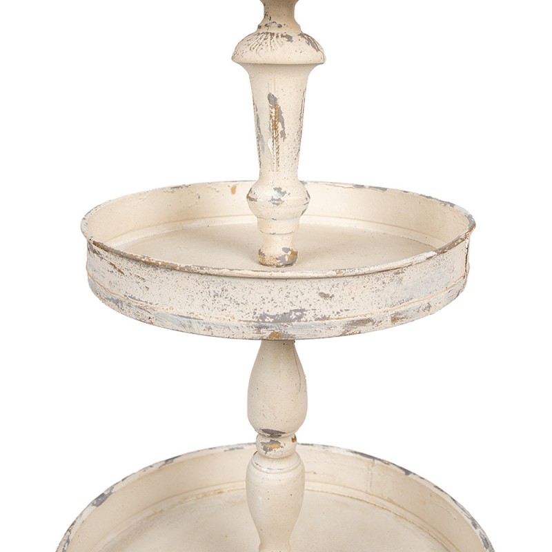 Clayre & Eef 6Y5654 Etagère 3 Laags Ø 40x75 Cm Beige Metaal