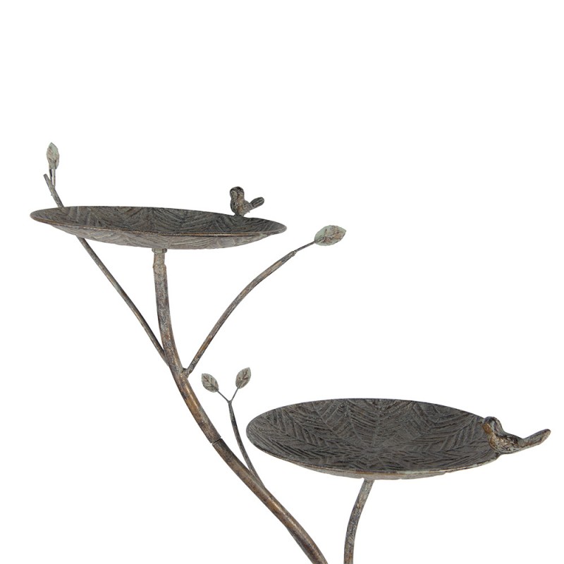 Clayre & Eef 6Y5656 Vogelvoederbak 38x43x78 Cm Groen Bruin Metaal