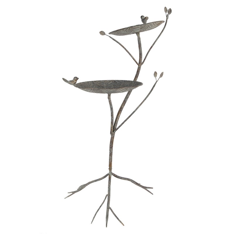 Clayre & Eef 6Y5656 Vogelvoederbak 38x43x78 Cm Groen Bruin Metaal