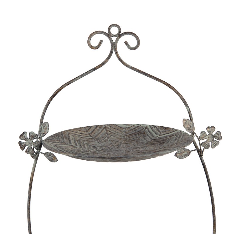 Clayre & Eef 6Y5657 Etagère 2 Laags 34x32x50 Cm Groen Bruin Metaal