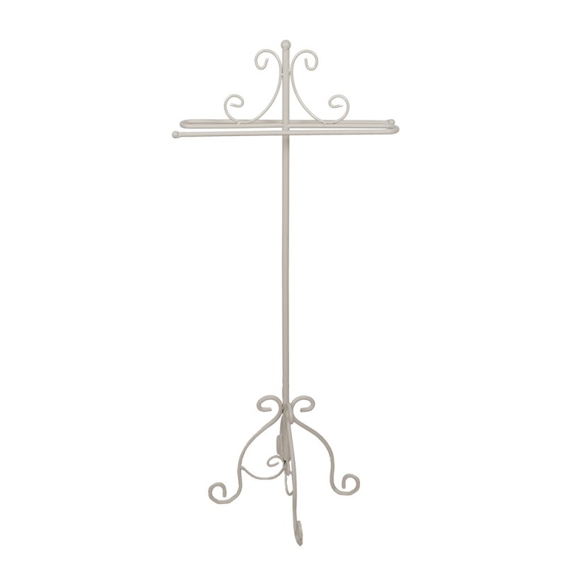 clayre & eef 6Y5665 Handdoekhouder 40x24x95 cm Wit Metaal