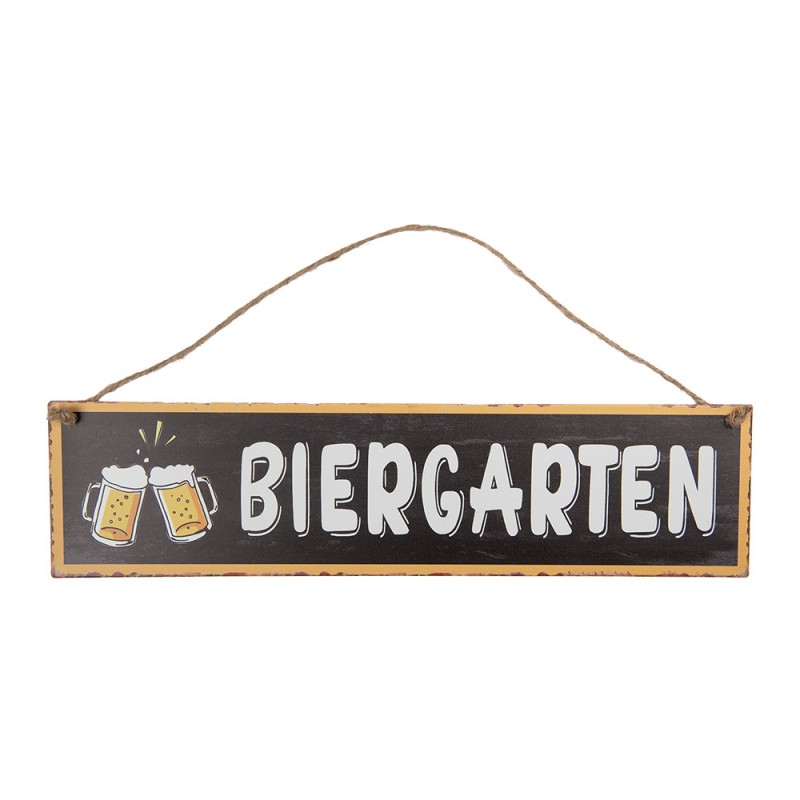 clayre & eef 6Y5693 Tekstbord 40x10 cm Bruin Metaal Bier