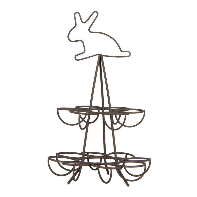clayre & eef 6Y5700 Eierhouder Ø 17x28 cm Bruin Metaal Konijn