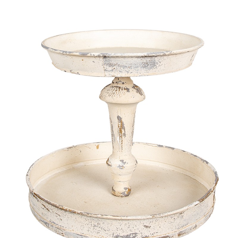 Clayre & Eef 6Y5718 Etagère 3 Laags Ø 42x75 Cm Beige Metaal