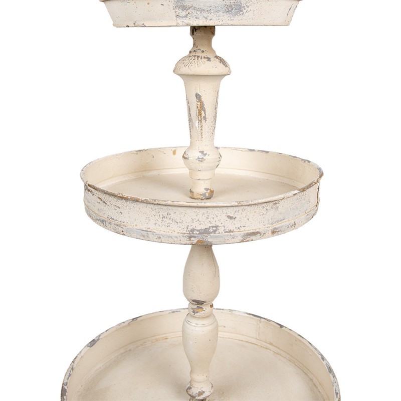 Clayre & Eef 6Y5718 Etagère 3 Laags Ø 42x75 Cm Beige Metaal