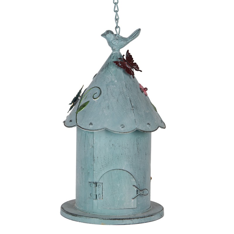 Clayre & Eef 6Y5731 Vogelhuis 16x19x29 Cm Blauw Metaal