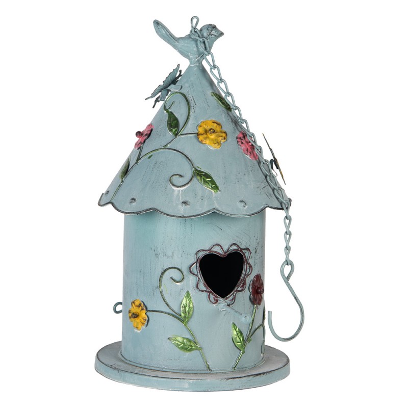 Clayre & Eef 6Y5731 Vogelhuis 16x19x29 Cm Blauw Metaal