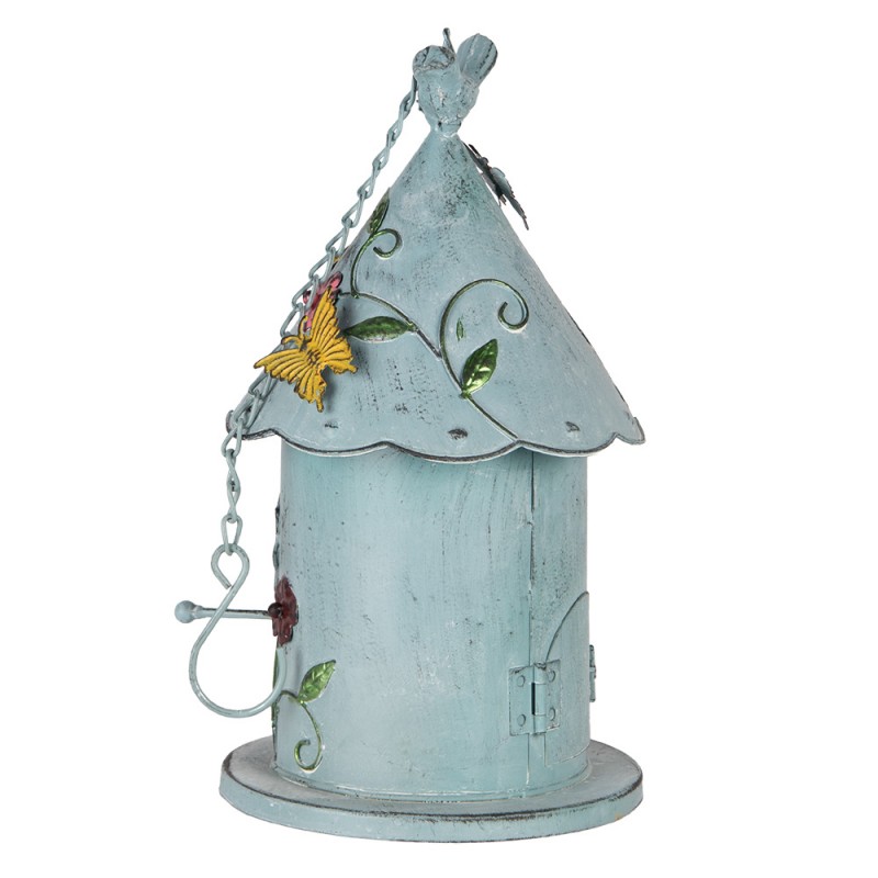 Clayre & Eef 6Y5731 Vogelhuis 16x19x29 Cm Blauw Metaal