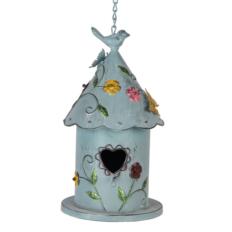 clayre & eef 6Y5731 Vogelhuis 16x19x29 cm Blauw Metaal clayre & eef 6Y5731 Vogelhuis 16x19x29 cm Blauw Metaal