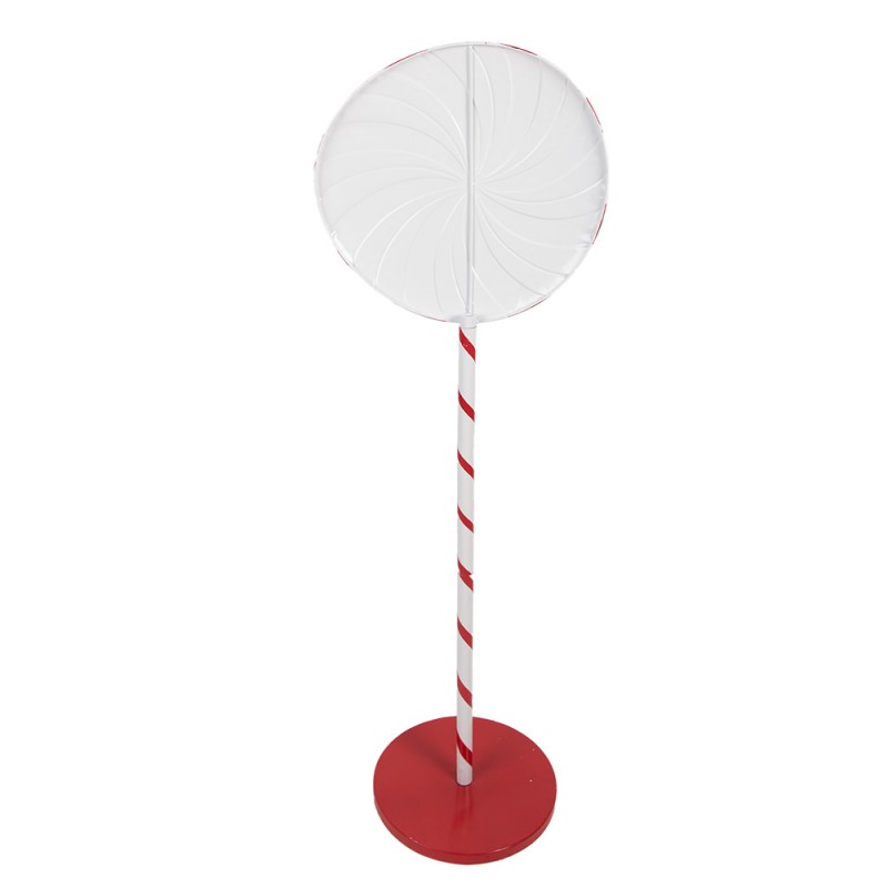Clayre & Eef 6Y5733 Kerstdecoratie Lolly 40x30x120 Cm Rood Wit Metaal