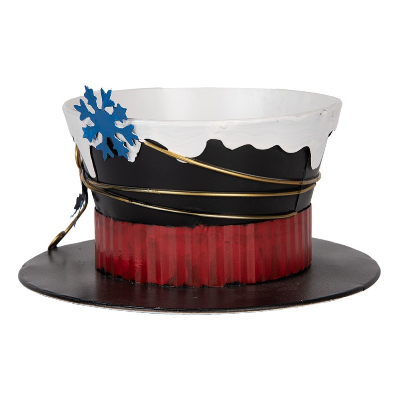 Clayre & Eef 6Y5736 Decoratie Beeld Hoed Ø 22x12 Cm Zwart Metaal