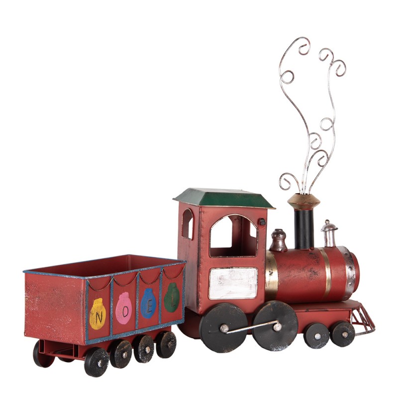 Clayre & Eef 6Y5739 Kerstdecoratie Beeld 63x15x38 Cm Rood Metaal