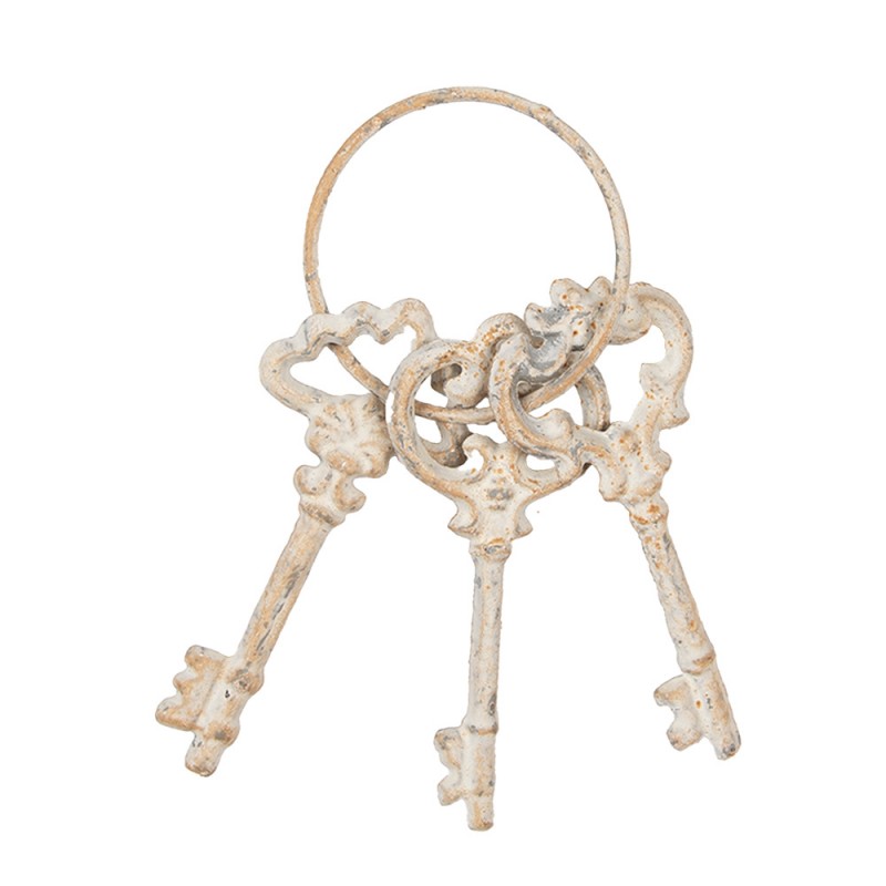 clayre & eef 6Y5772 Decoratie Sleutelbos 9x1x19 cm Beige Metaal