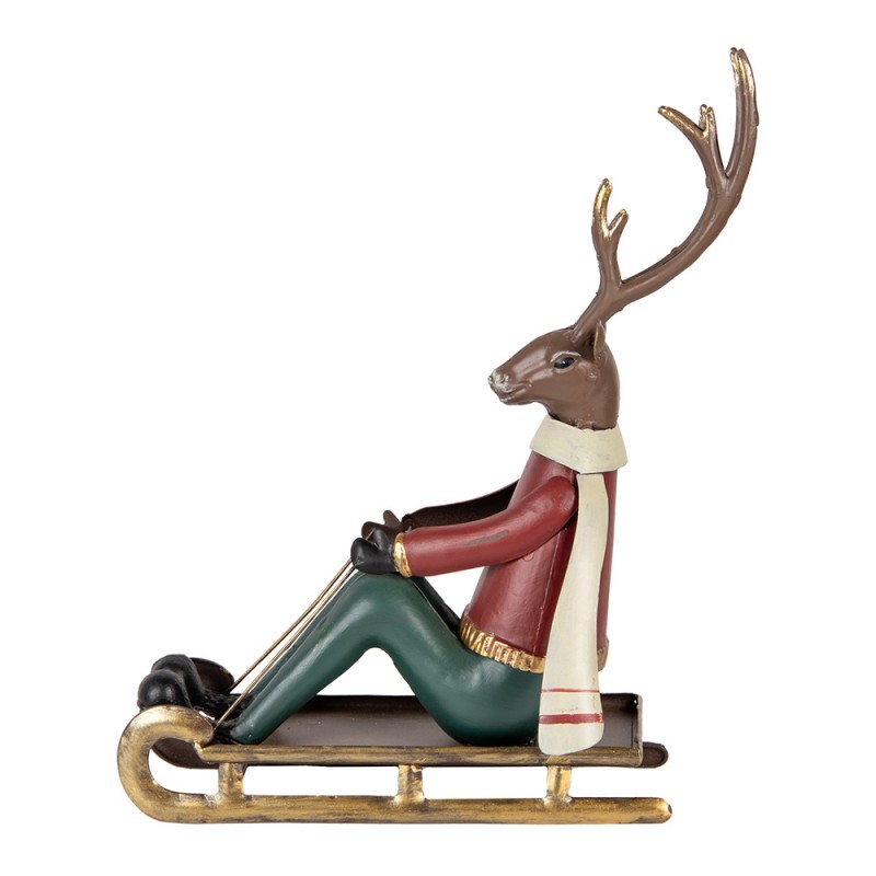 clayre & eef 6Y5834 Decoratie Beeld Hert 27x10x31 cm Bruin Metaal clayre & eef 6Y5834 Decoratie Beeld Hert 27x10x31 cm Bruin Metaal