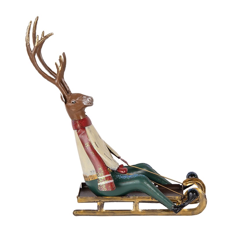 Clayre & Eef 6Y5835 Decoratie Beeld Hert 30x12x32 Cm Bruin Metaal