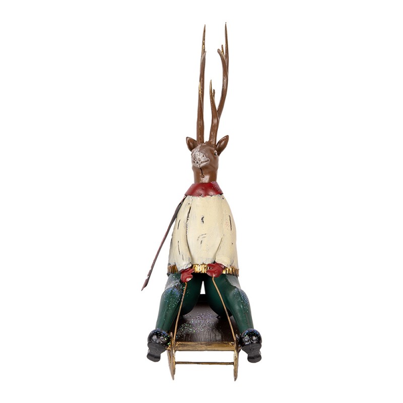 Clayre & Eef 6Y5835 Decoratie Beeld Hert 30x12x32 Cm Bruin Metaal