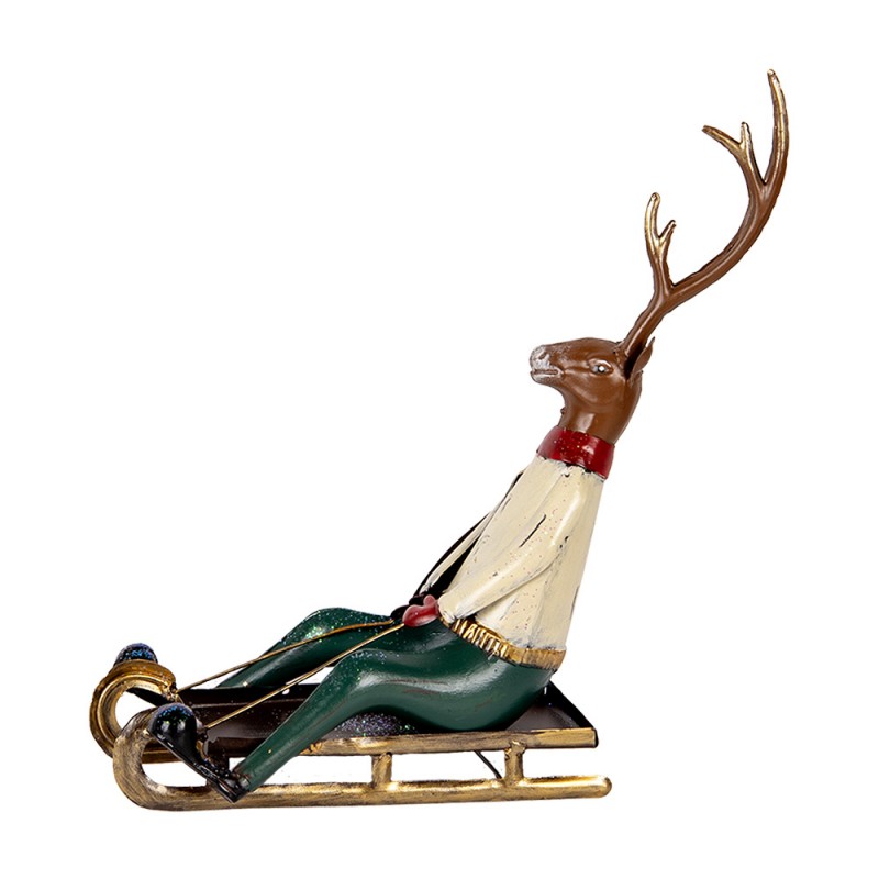 clayre & eef 6Y5835 Decoratie Beeld Hert 30x12x32 cm Bruin Metaal clayre & eef 6Y5835 Decoratie Beeld Hert 30x12x32 cm Bruin Metaal