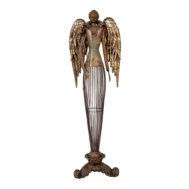 clayre & eef 6Y5837 Decoratie Beeld Engel 17x15x54 cm Bruin Metaal clayre & eef 6Y5837 Decoratie Beeld Engel 17x15x54 cm Bruin Metaal