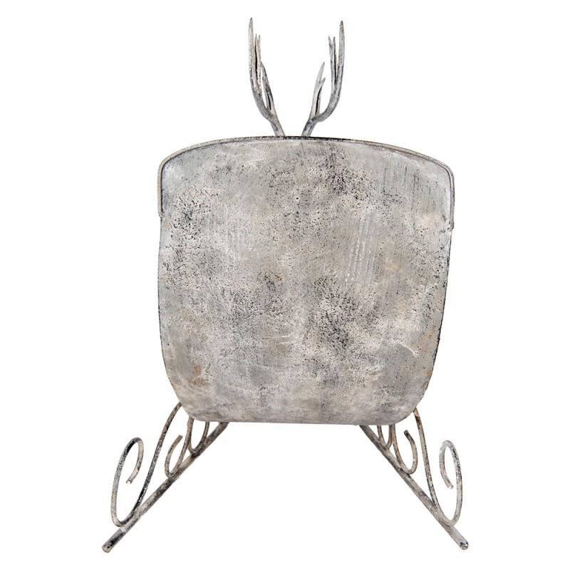 Clayre & Eef 6Y5840 Decoratie Beeld Slee 44x34x47 Cm Grijs Metaal Hert