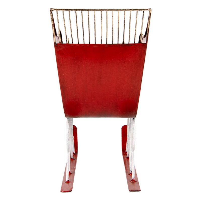 Clayre & Eef 6Y5842 Decoratie Beeld Slee 37x16x31 Cm Rood Metaal