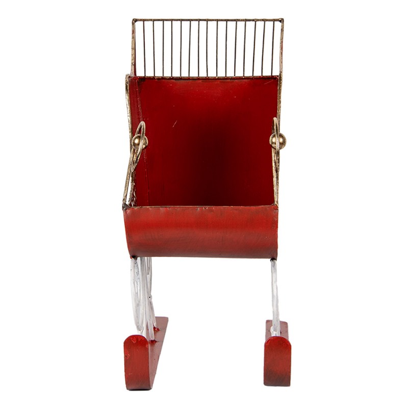 Clayre & Eef 6Y5842 Decoratie Beeld Slee 37x16x31 Cm Rood Metaal