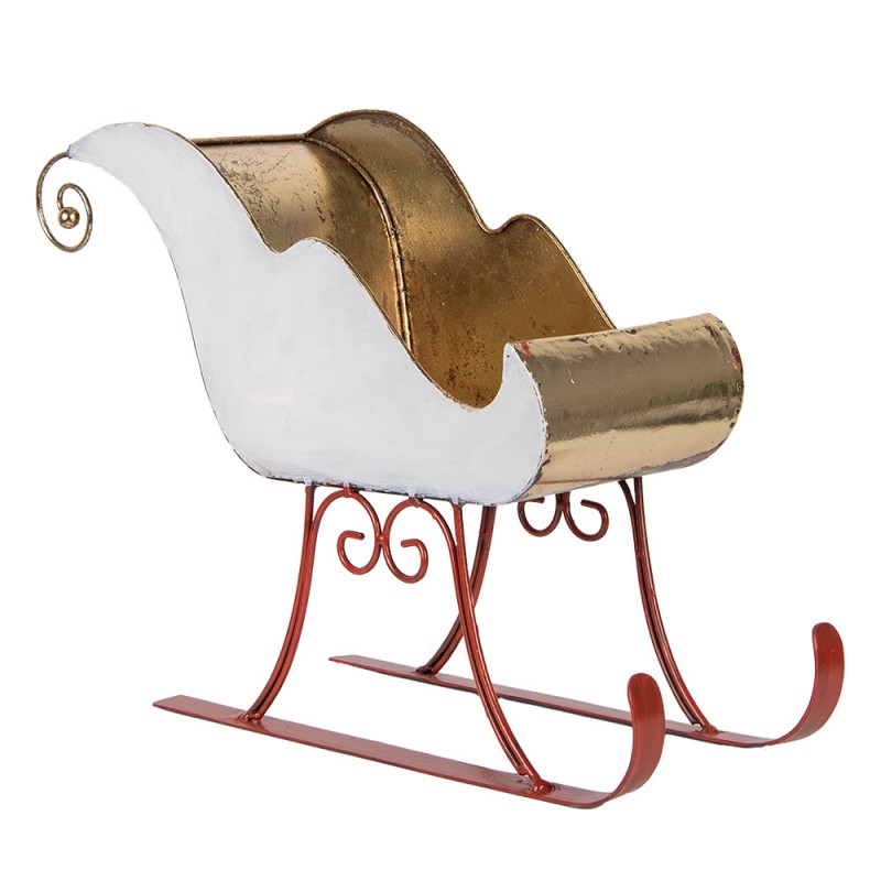 Clayre & Eef 6Y5843 Decoratie Beeld Slee 37x15x28 Cm Wit Metaal