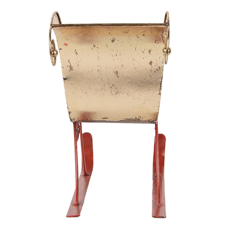 Clayre & Eef 6Y5843 Decoratie Beeld Slee 37x15x28 Cm Wit Metaal